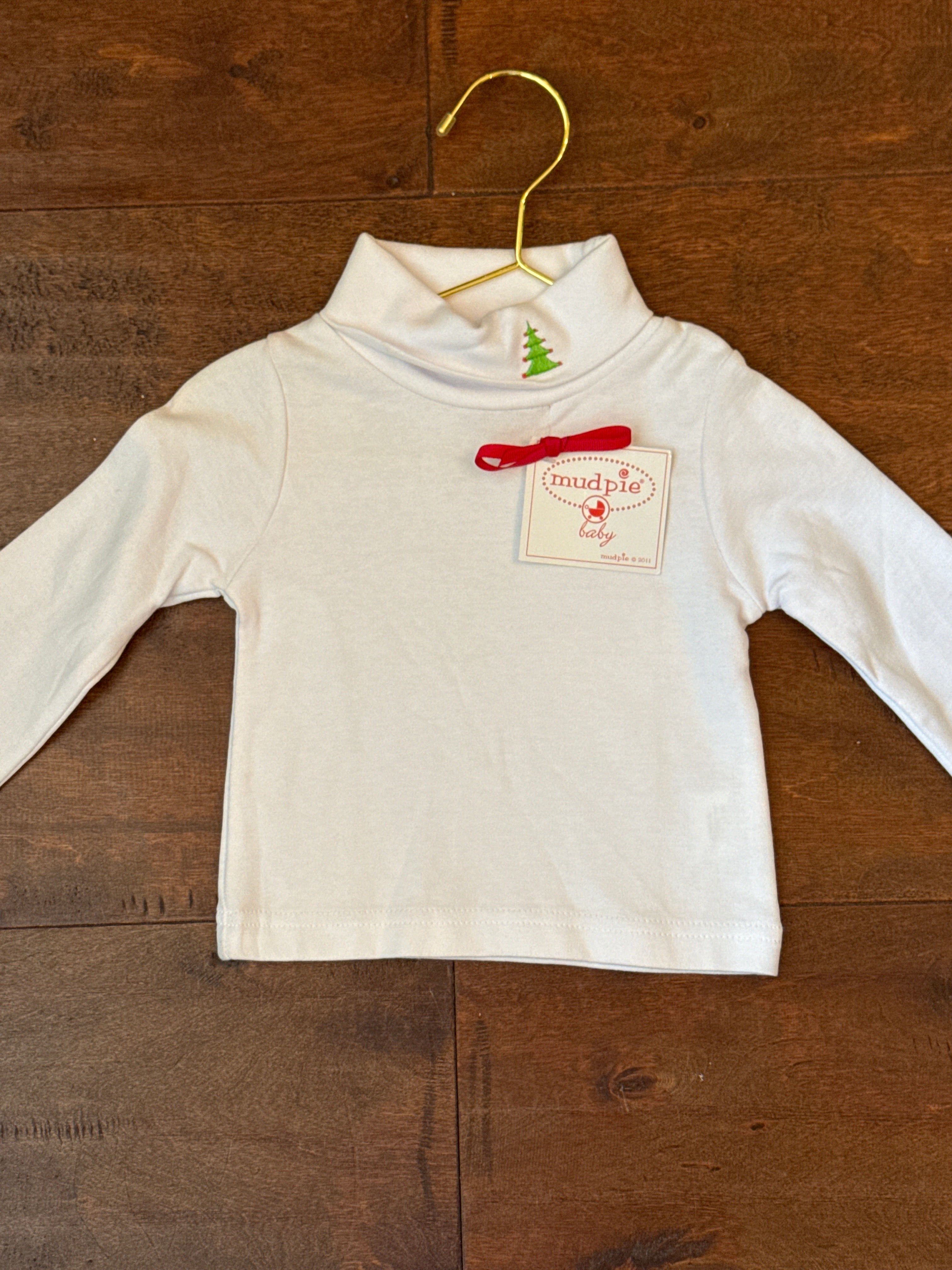 Mudpie Christmas Tree Turtleneck 9-12m