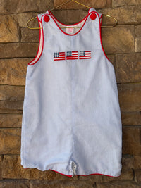 Stitchy Fish American Flag Seersucker JonJon 3T