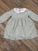 Stitchy Fish Green Gingham Smocked Dress 3T