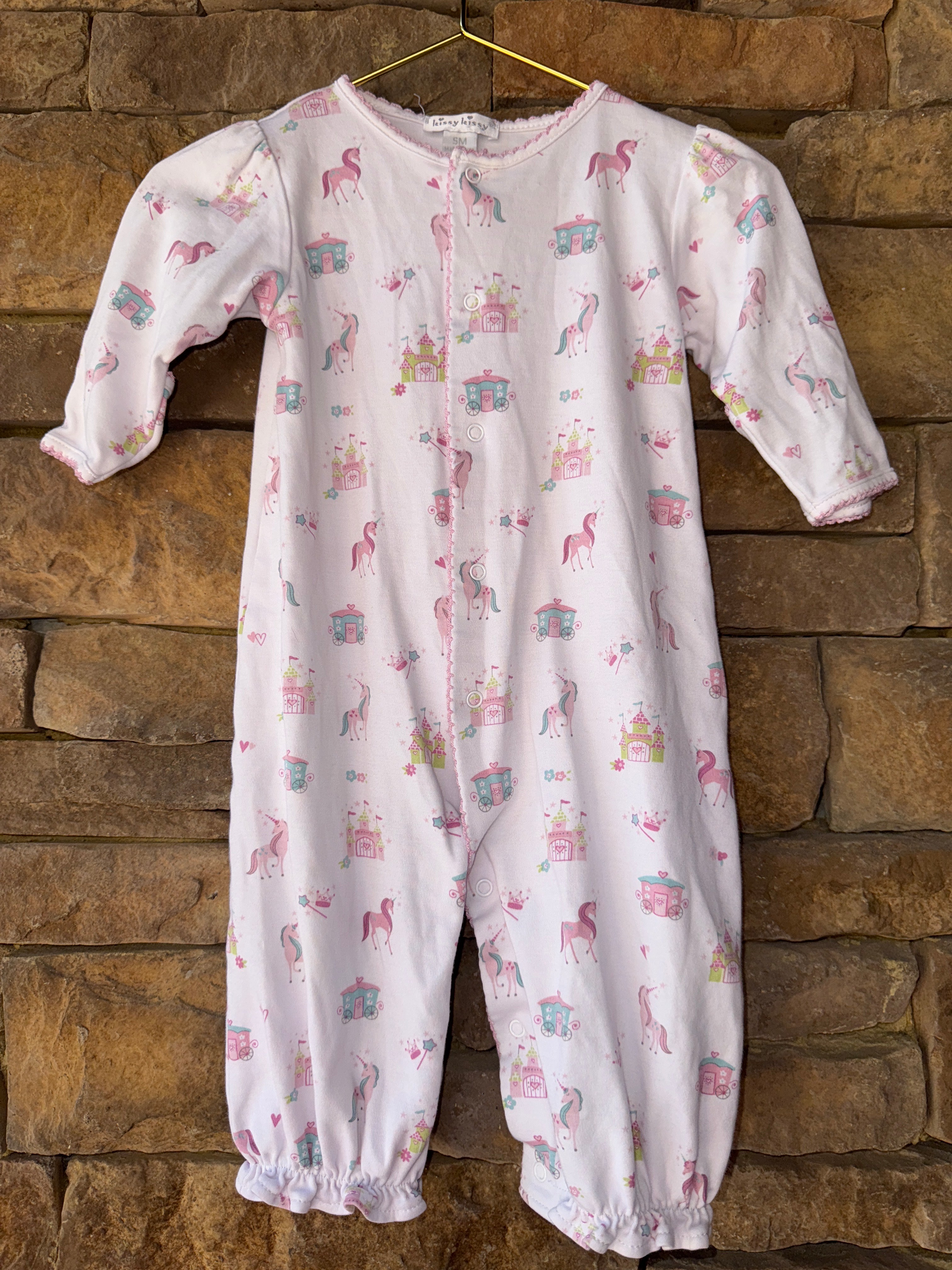 Kissy Kissy Unicorn Carriage Convertible Gown/Romper SM 0-3M