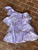Asos Luxe Purple One Shoulder Ruffle Dress 6