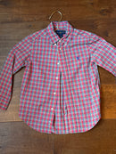 RL Red Green and Blue Plaid Polo 5T