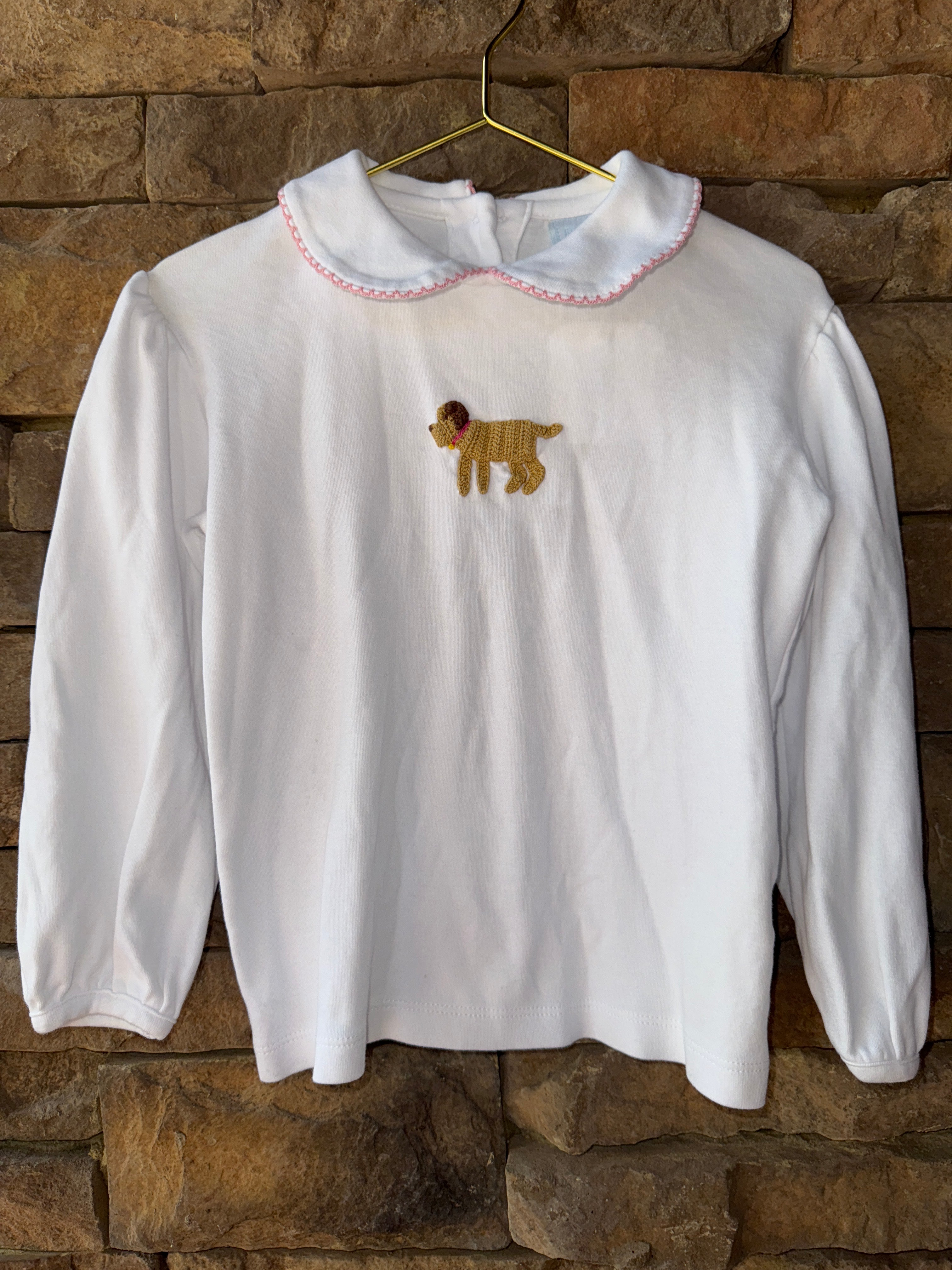 Little English Dog Collared Ls Top 4T