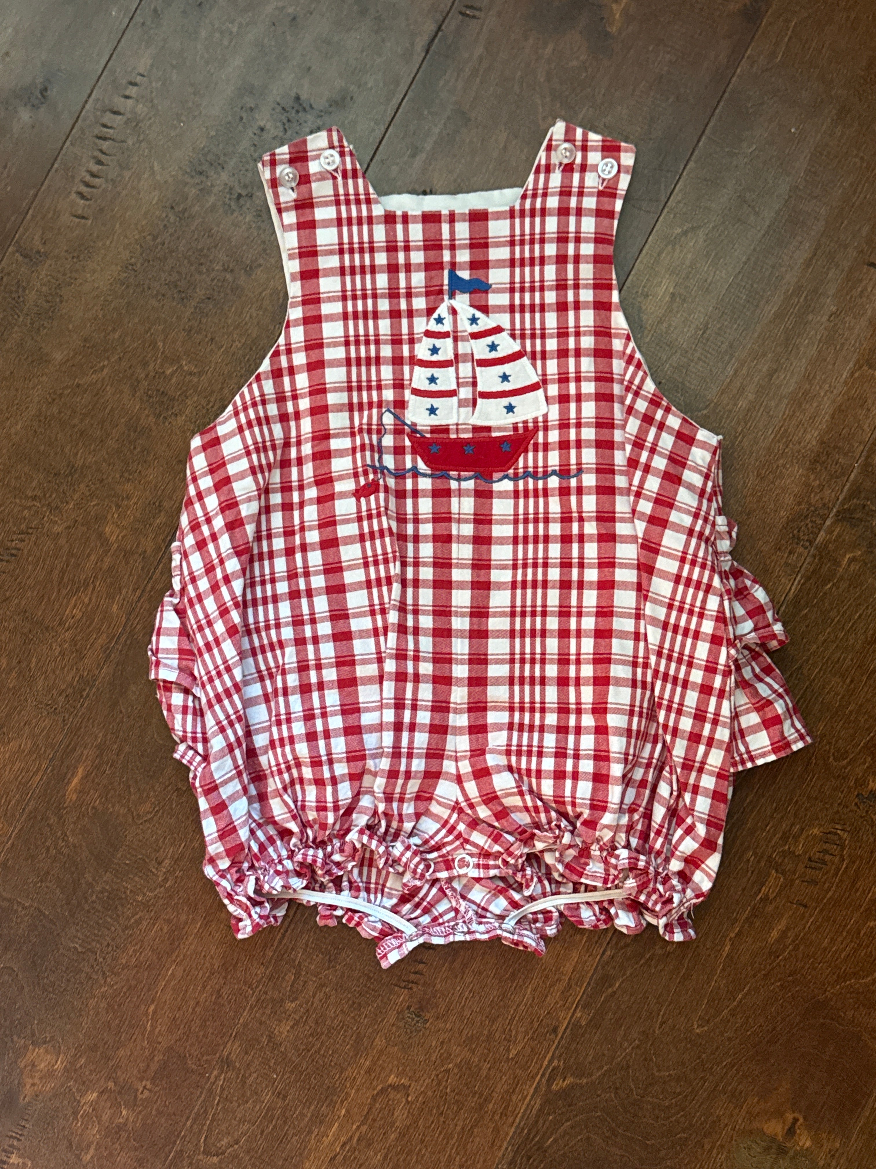 Bailey Boys Sailboat Ruffle Bubble 24M