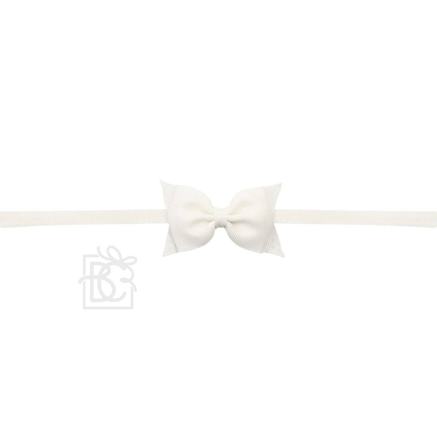 1/4" PANTYHOSE HEADBAND W/ 2.5" FLAT SOPHIA BOW: PINK