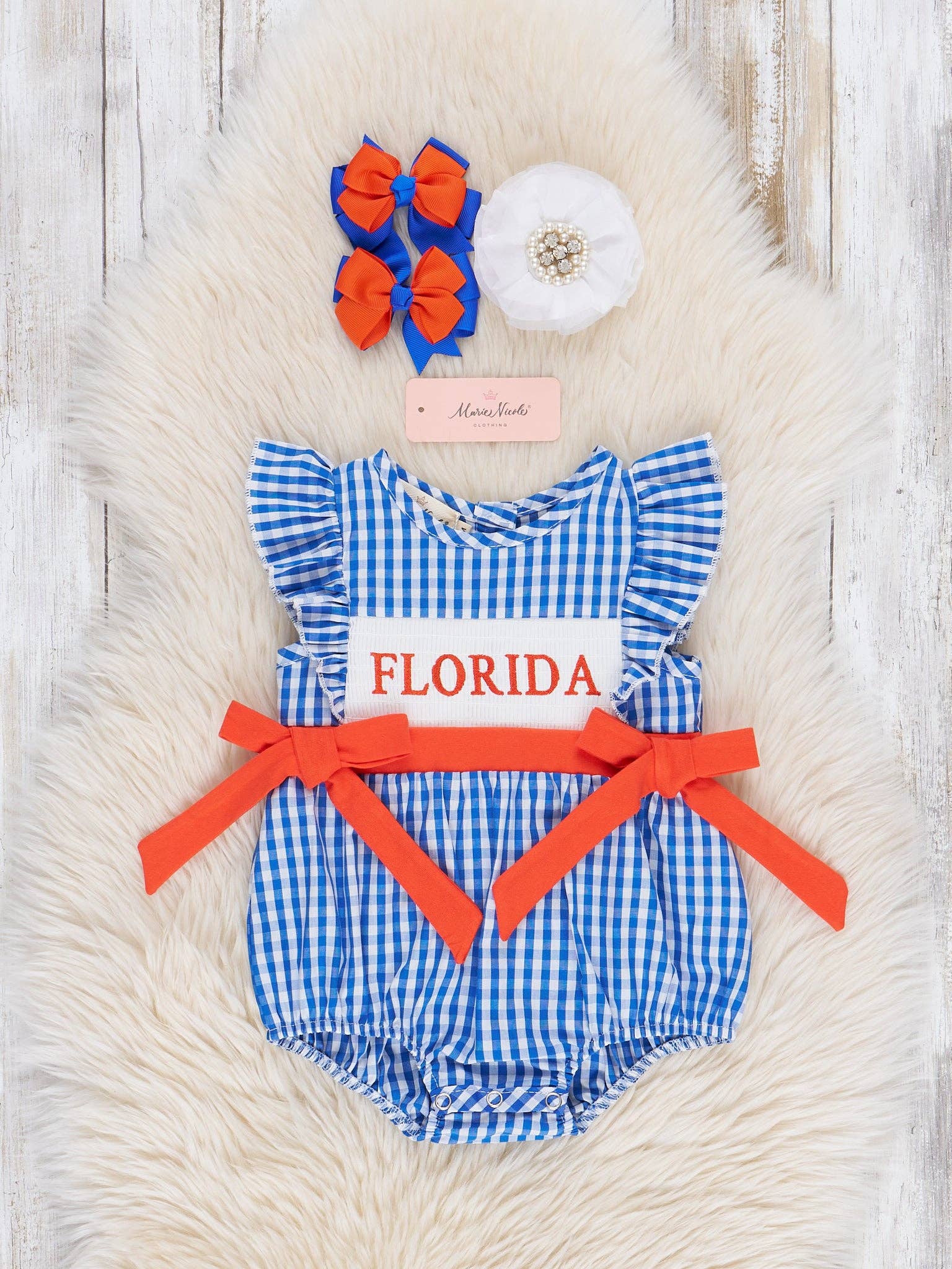 Florida Smocked Gingham Bubble: 12/18MOS