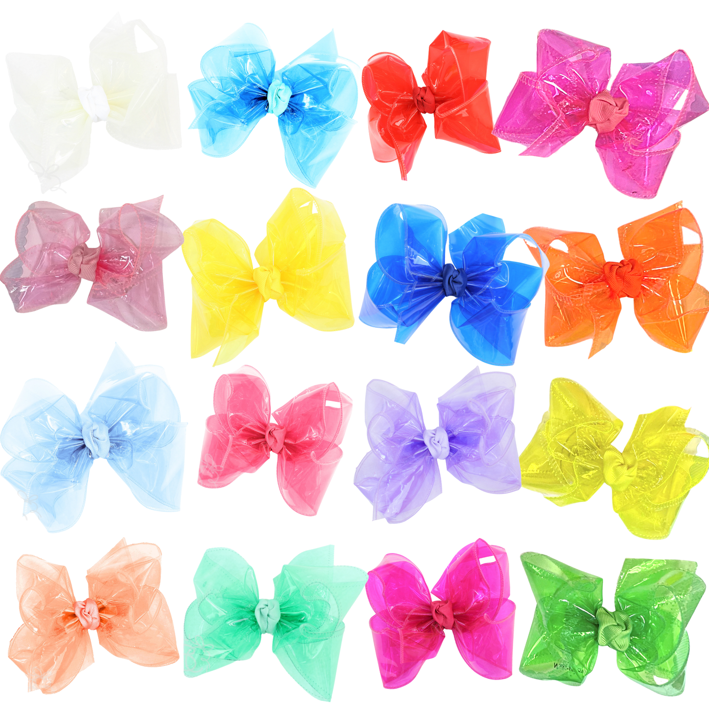 WATERPROOF BOWS ON ALLIGATOR CLIP: 5.5" Huge - 2.5" Ribbon on Alligator Clip / AQUAMARINE
