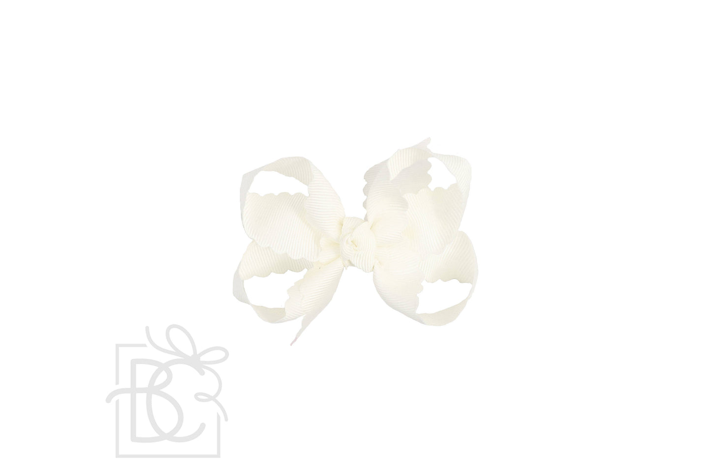 SCALLOPED EDGE BOW: Pink / 3.5" Medium - 1.5" Ribbon on Alligator Clip