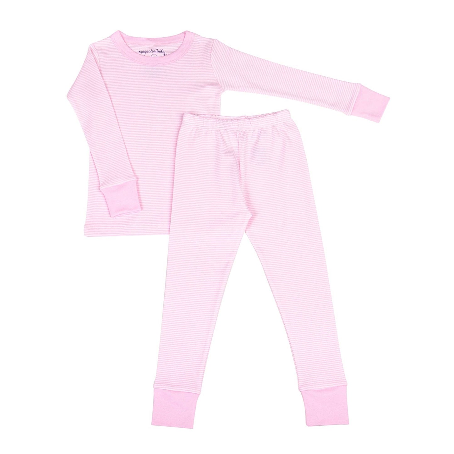 Mini Stripes Long Pajamas - Pink
