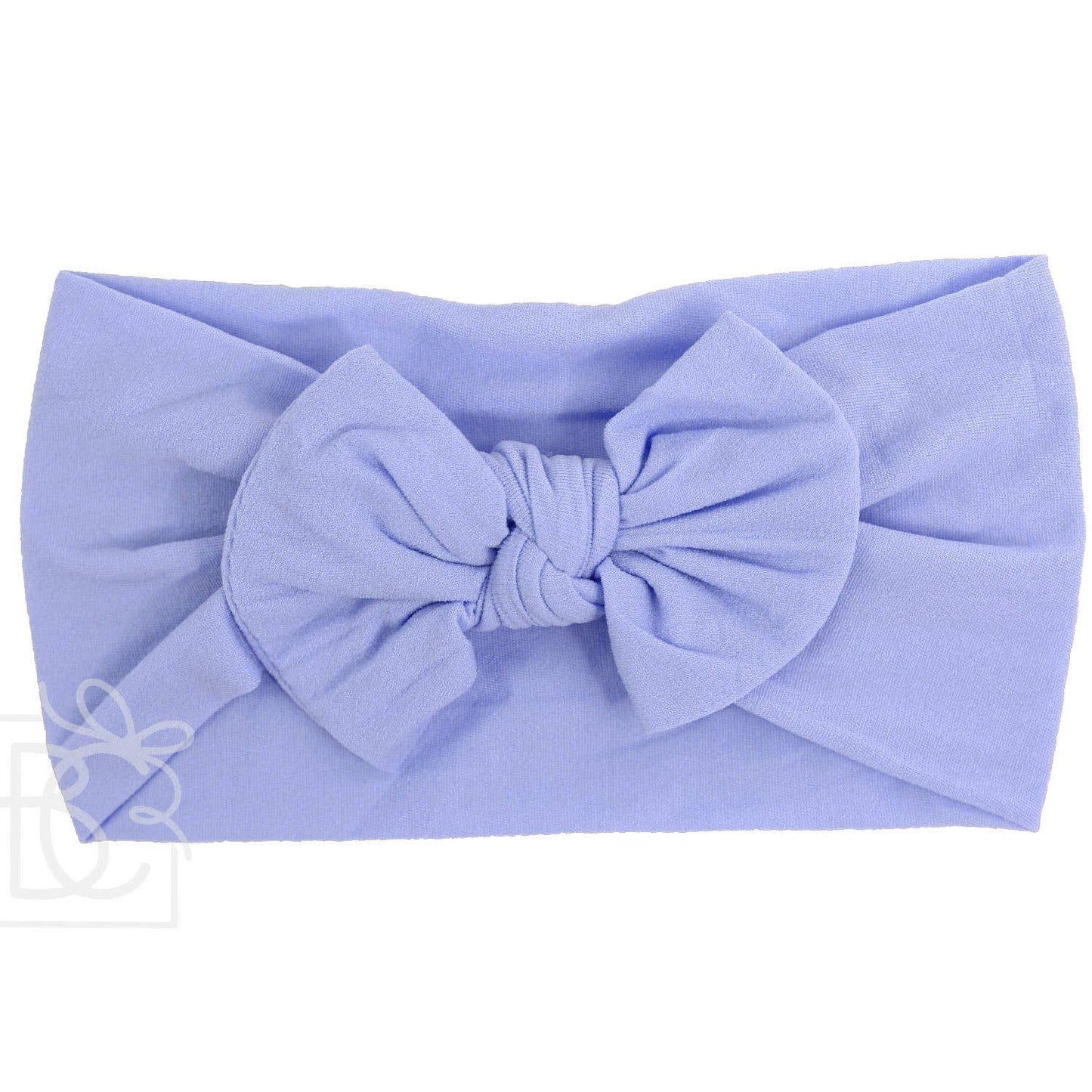 WIDE PANTYHOSE HEADBAND WITH KNOT BOW (SOLIDS): MILLENNIUM BLUE