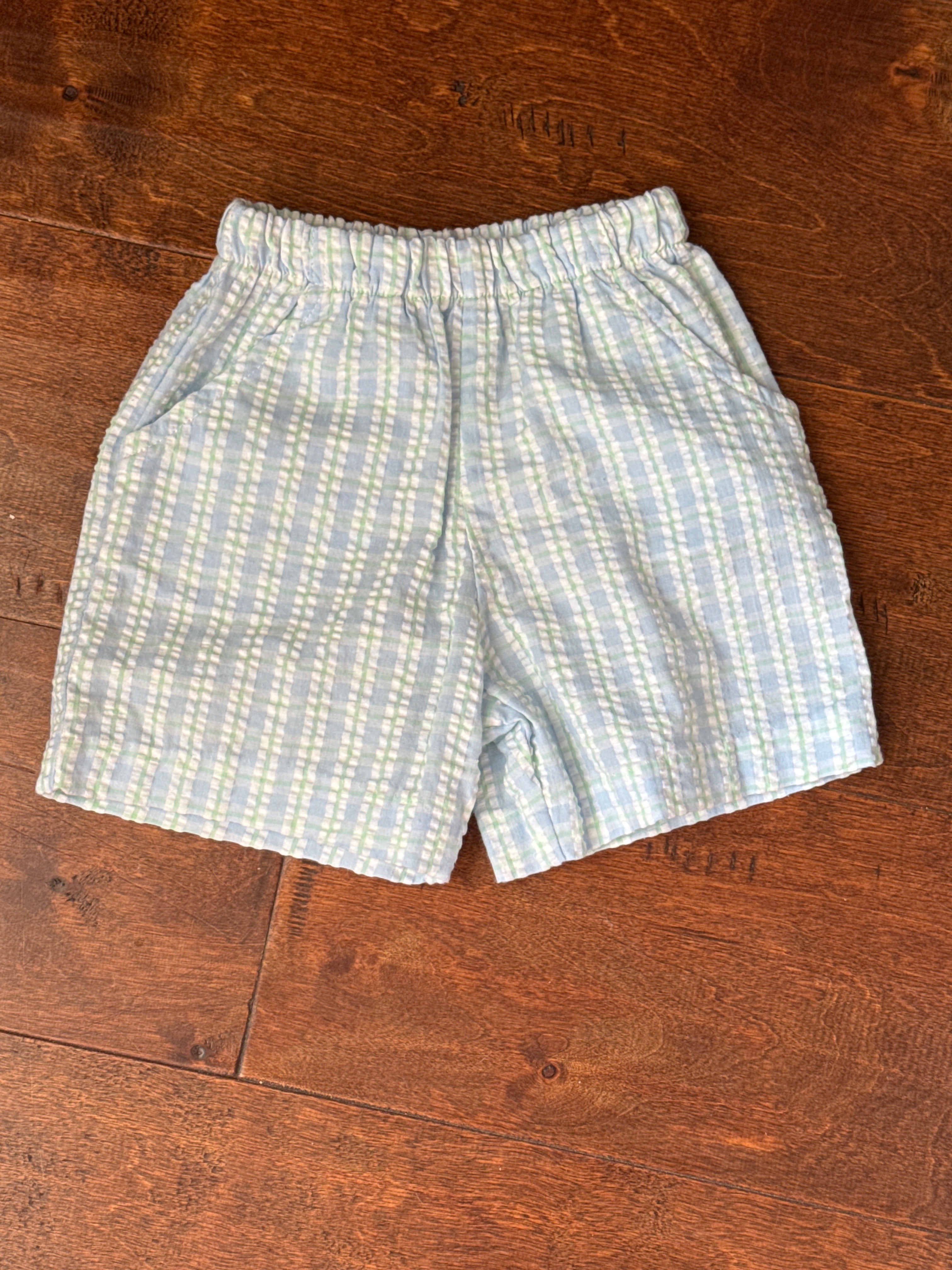 Bailey Boys Green and Blue Striped Shorts 2T