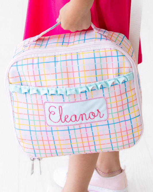 Insulated Lunch Bag - Pink Plaid