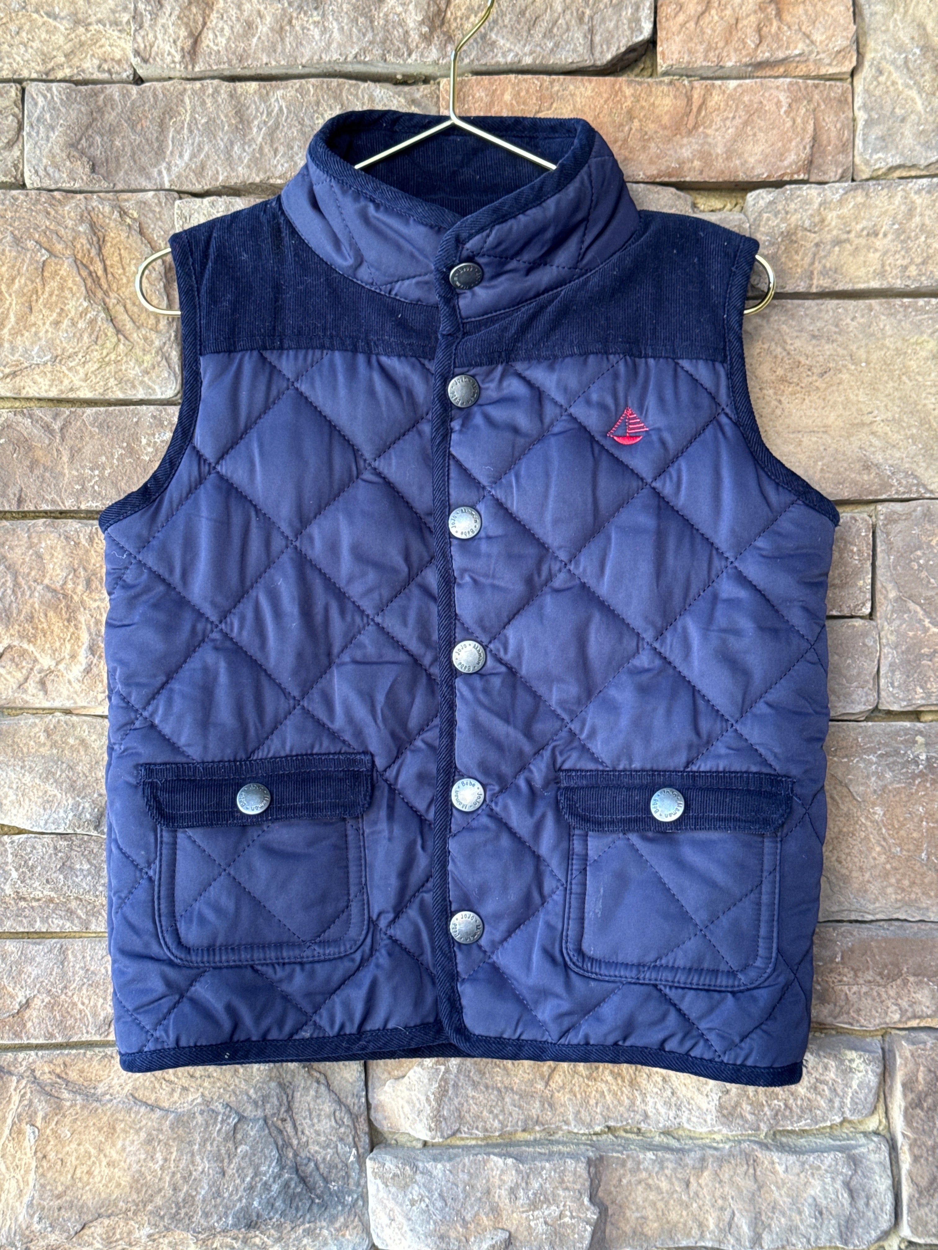 JOJO BEBE Cord Waffle Vest Navy 2T