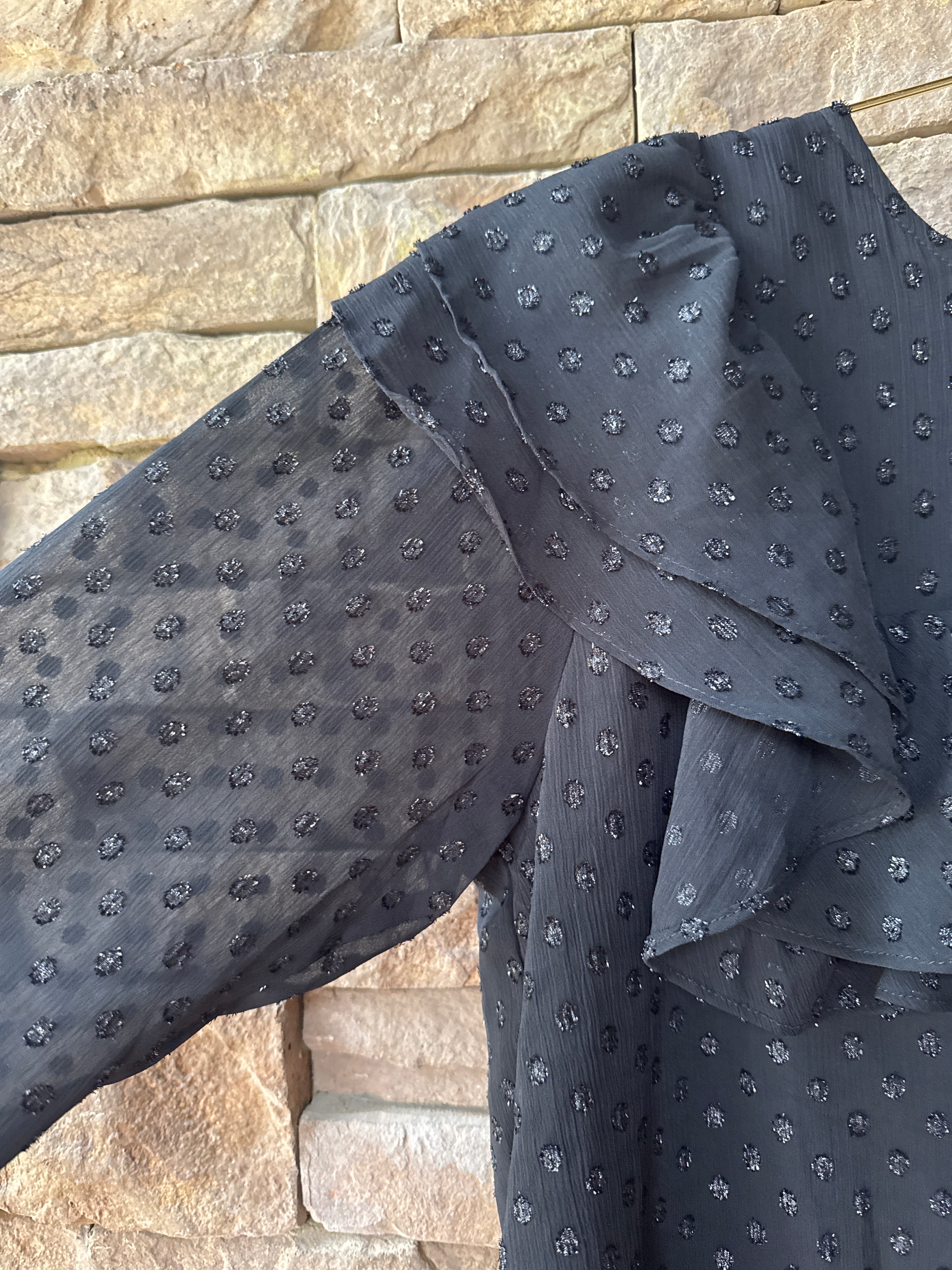 Buddy Love Black Glitter Dot Top S
