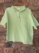 Hayden Girls Lime Green Gauze Ss top M