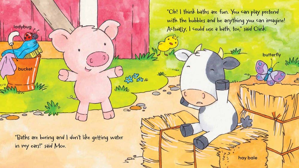 Oink and Moo Take a Bath