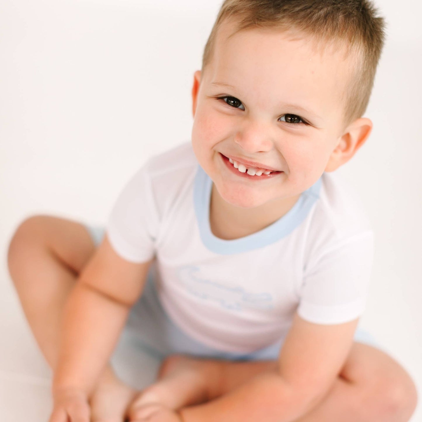 Gator Applique Short Pajamas - Light Blue