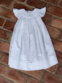 Petit Ami White Smocked Flutter Sleeve Dress 3T