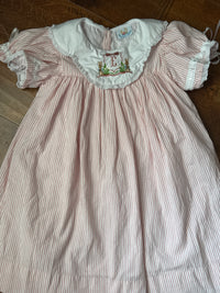 Busy Bee Smocks Bunny Striped "E" Dress 7