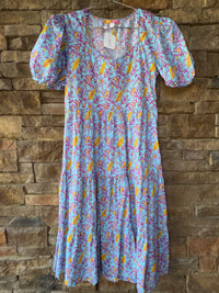 Briton Court Powder Blue, Pink and Yellow Maxi M