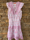 Oliphant Sleeveless Smocked Waist Mini Dress XS