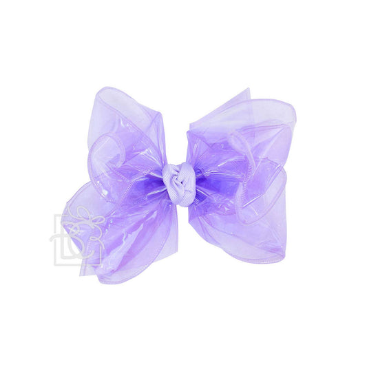WATERPROOF BOWS ON ALLIGATOR CLIP: 5.5" Huge - 2.5" Ribbon on Alligator Clip / LIGHT ORCHID