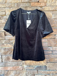 Tyler Boe Claire Velvet Top Black S