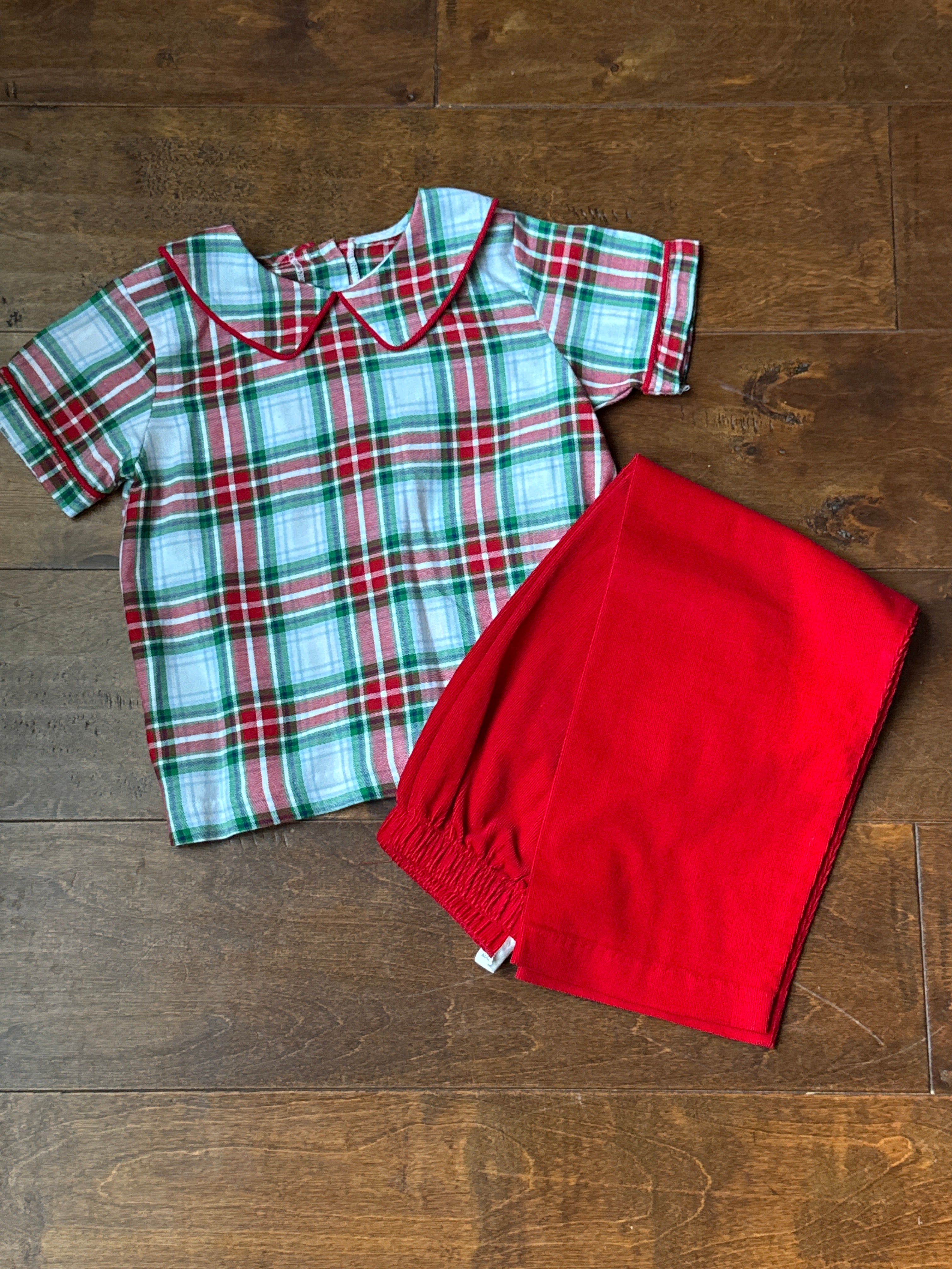 Shrimp & Grits Kids Christmas Plaid 2piece Set 5