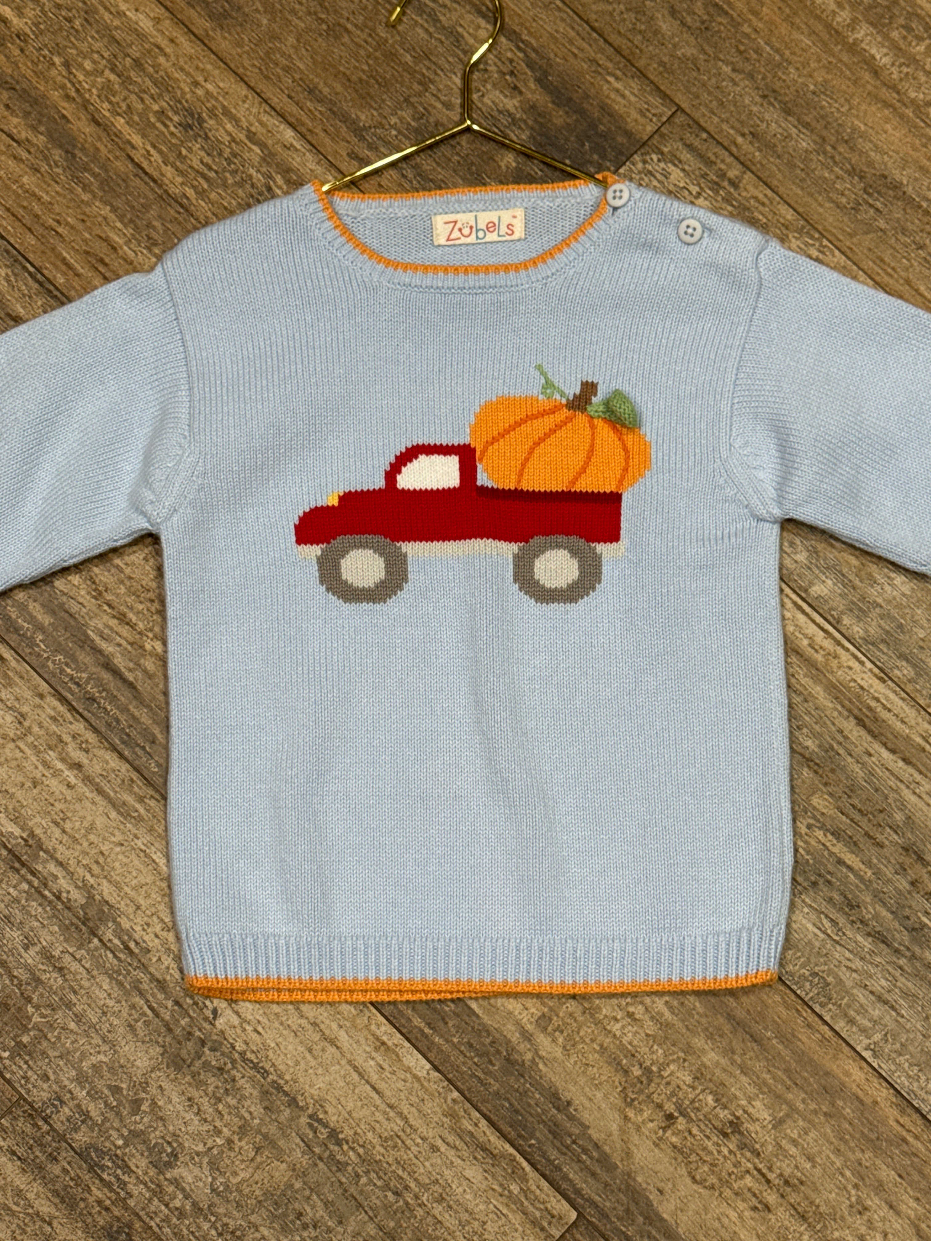 Zubels Pumpkin Truck Sweater 4T