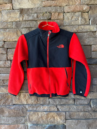 North Face Red and Black Fleece Zip Jacket 8