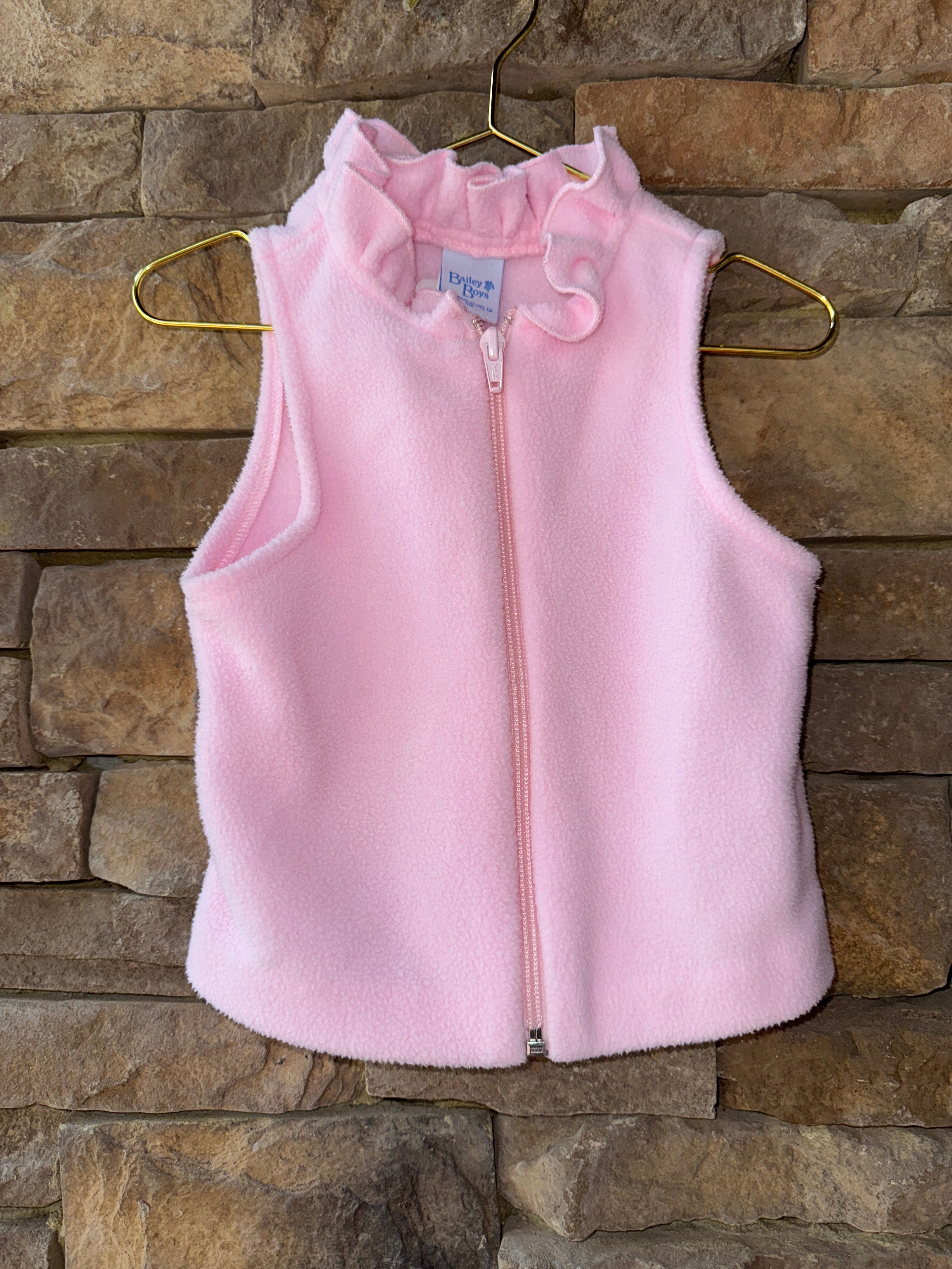 Bailey Boys Fleece Pink Zip Vest 24M