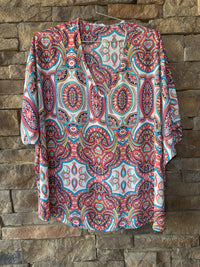 Adrienne Multi Print Flowy Top L