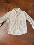 Saltwater Boys Company Khaki Plaid Ls Shirt 2T
