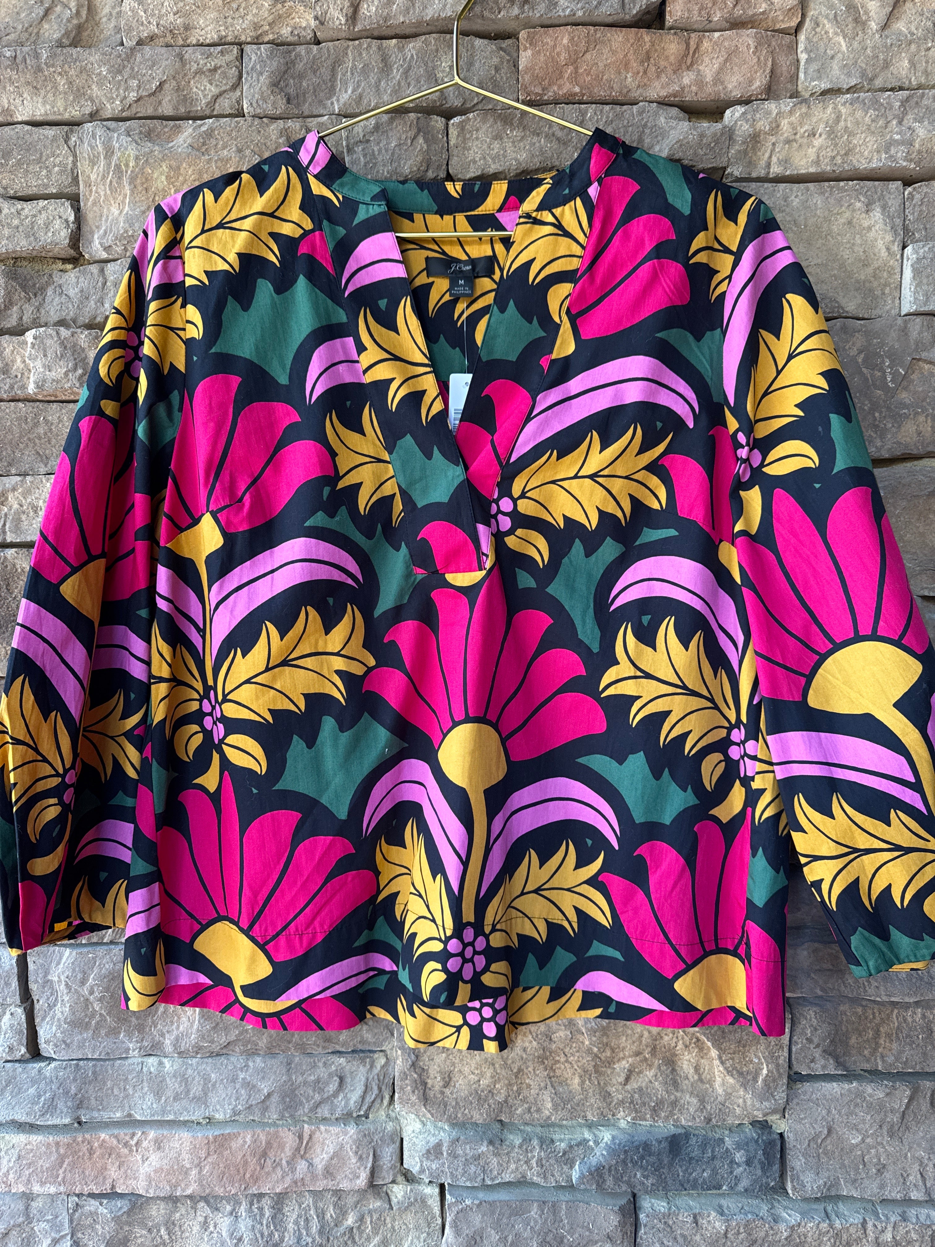 JCrew Floral Ls Blouse M