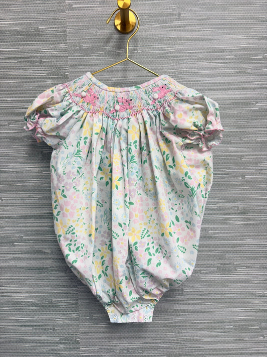 Classic Whimsy Easter Bunny Bubble Smocked 9M