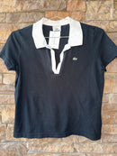 Lacoste Black Polo White Trim Collar 12