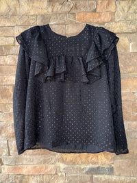 Buddy Love Black Glitter Dot Top S