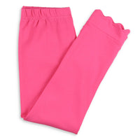 Girls Scallop Leggings - Razzleberry: S