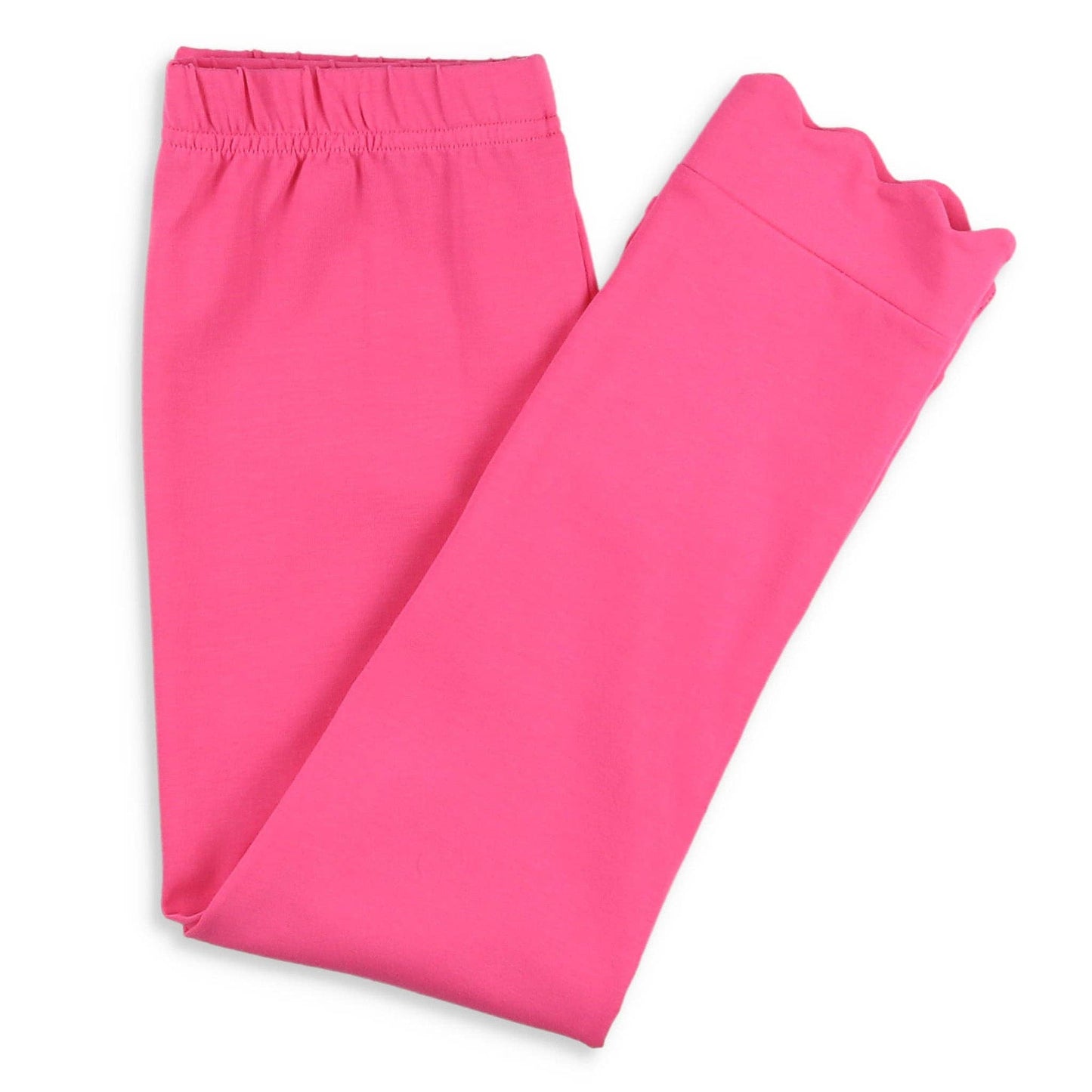 Girls Scallop Leggings - Razzleberry: XXS