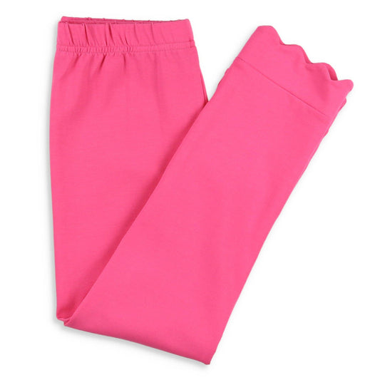 Girls Scallop Leggings - Razzleberry: XXS