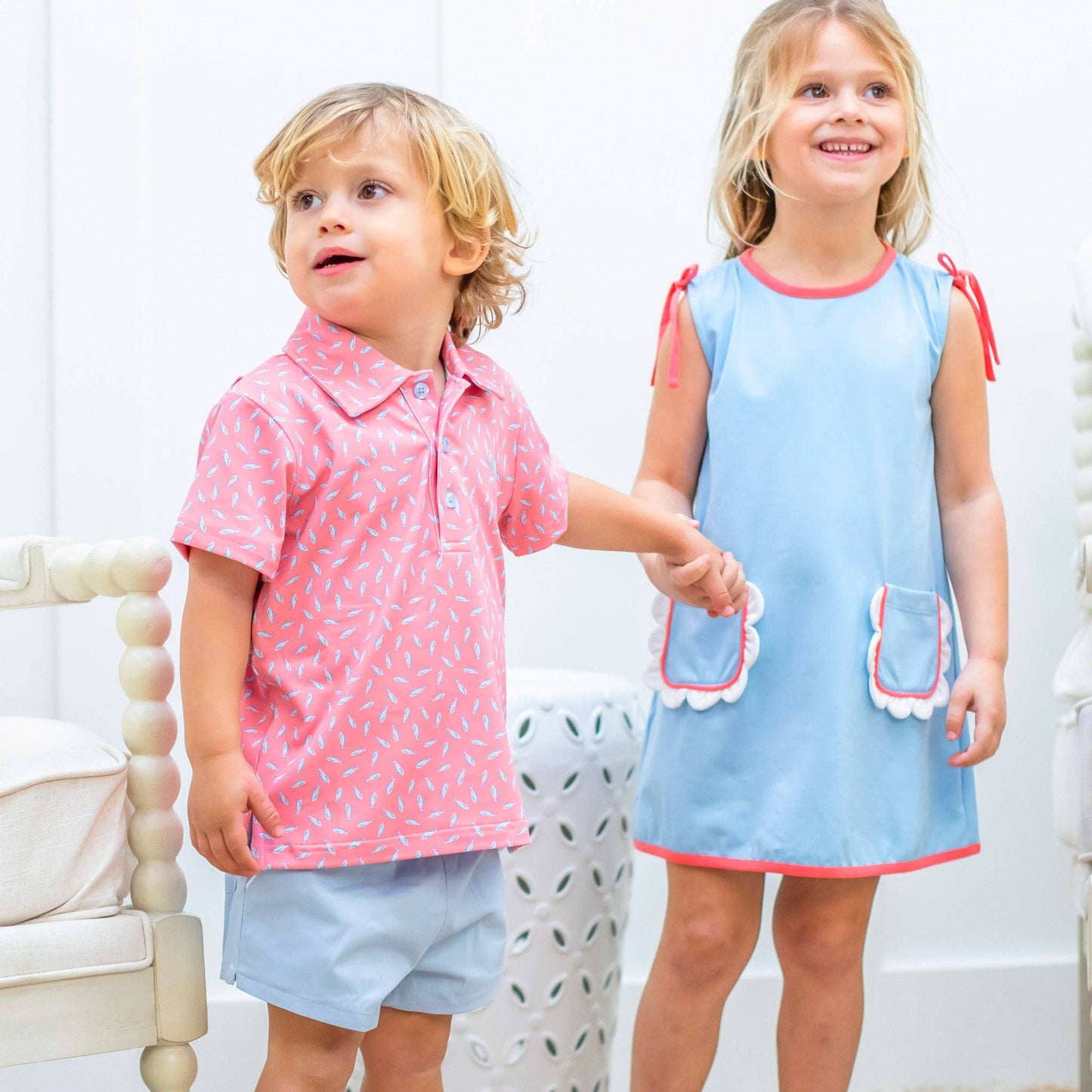 Powder Blue Twill Shrimp Shorts