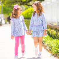 Girls Scallop Leggings - Razzleberry: S