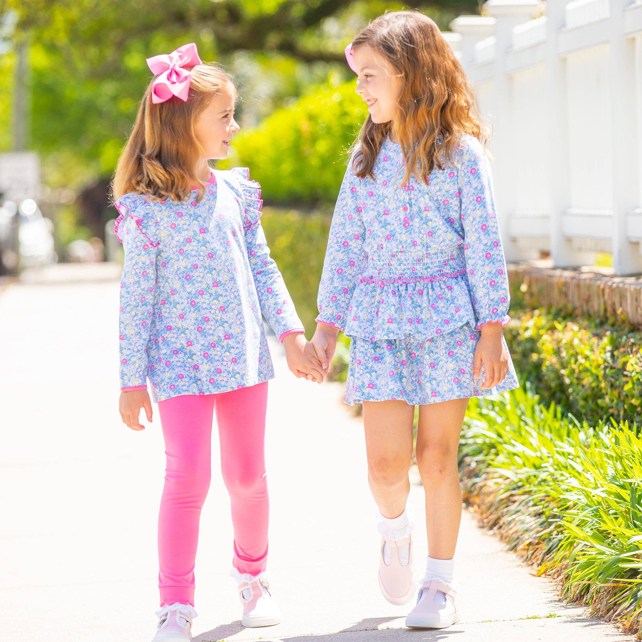 Girls Scallop Leggings - Razzleberry: S