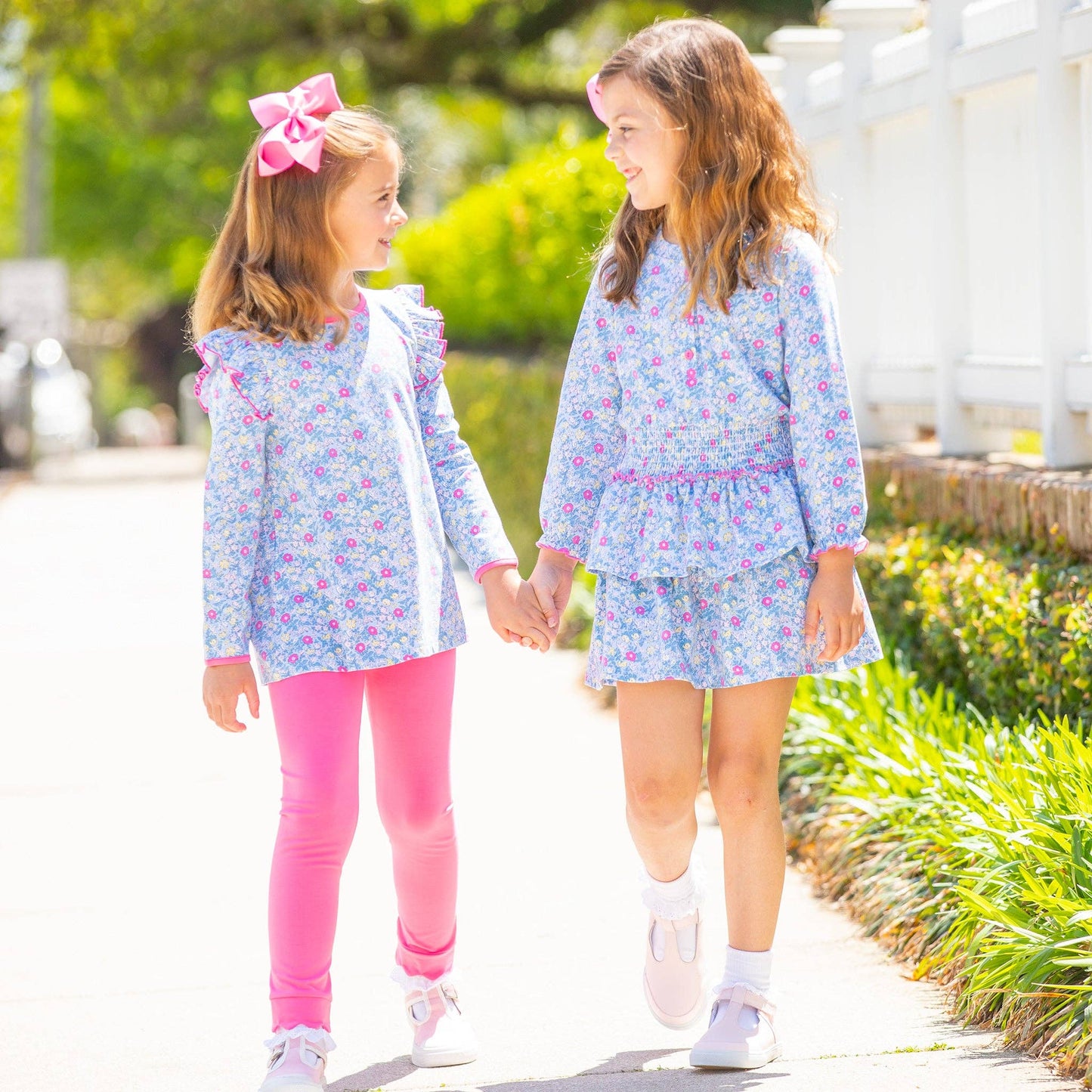 Girls Scallop Leggings - Razzleberry: XXS