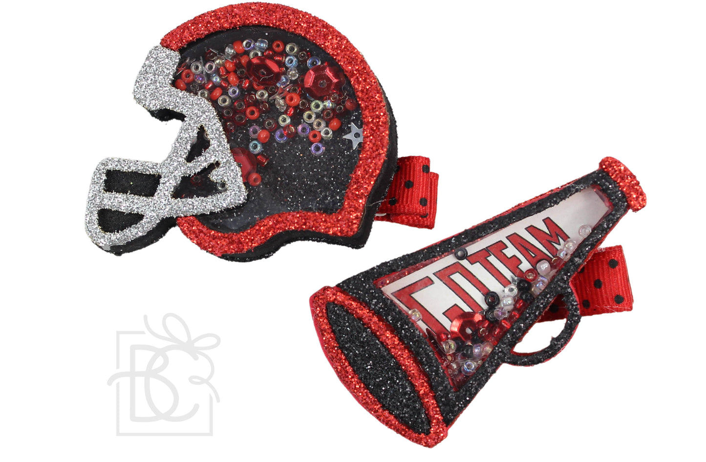 12 Collegiate Shakers-6 Helmets & 6 Megaphones (Red & Black)