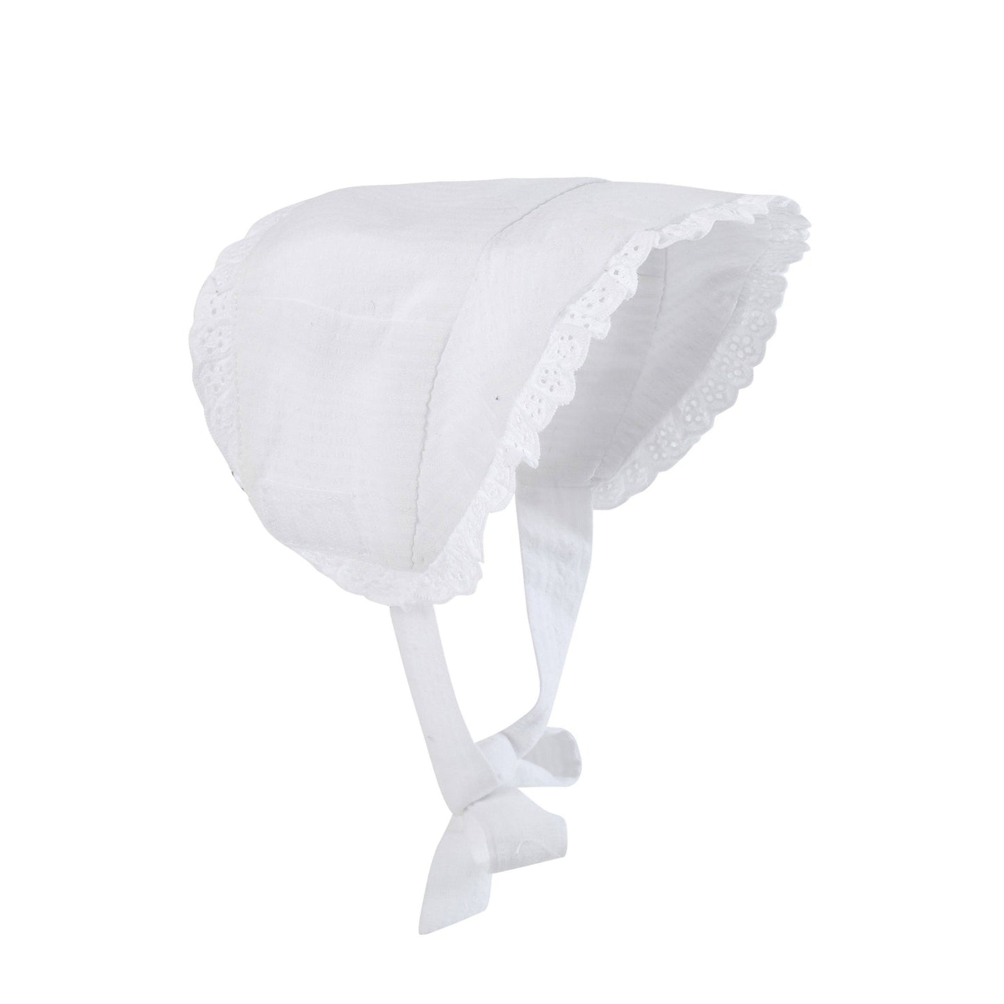 White Summer Baby Bonnet Sunhat: One Size