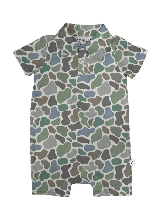 Pebble Camo - SS Polo Romper