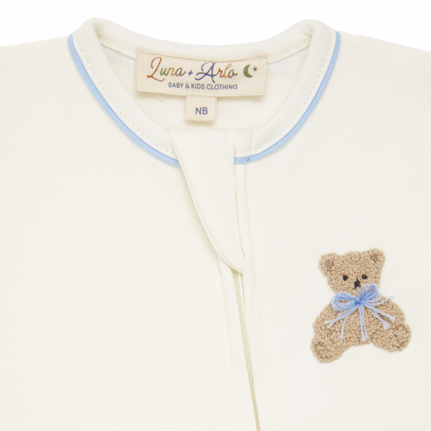 Bear Hugs Zip Footie - Sky