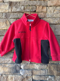 Columbia Red and Black Fleece Jacket 3T