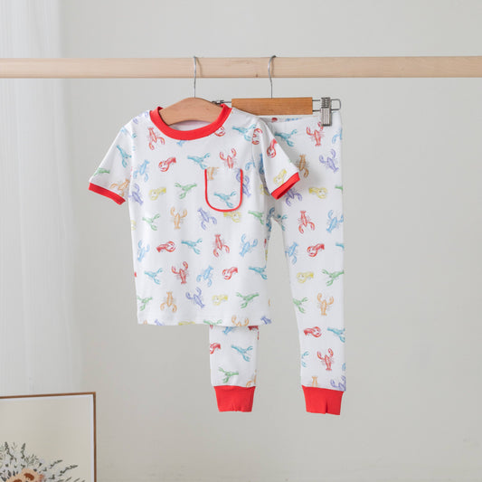 Colorful Claws Organic Cotton Crawfish Pajama Set